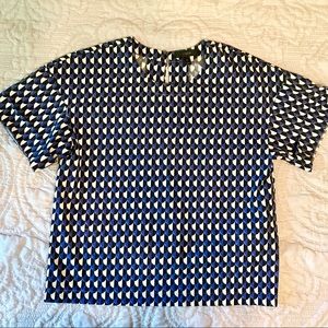 J Crew “Cropped” top with fun print